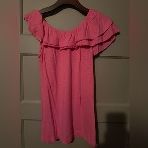 Lilly Pulitzer asymmetrical ruffle top